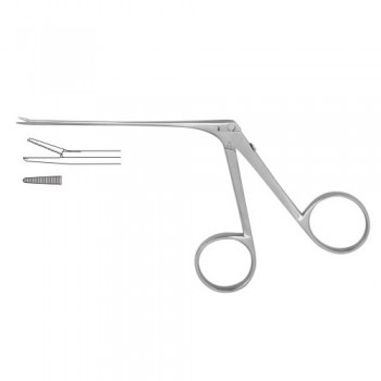 McGee Micro Alligator Forceps Serrated-Straight Stainless Steel, 8 cm - 3" Jaw Size 4.0 x 0.8 mm